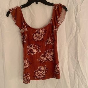 Tropical, off the shoulder shirt